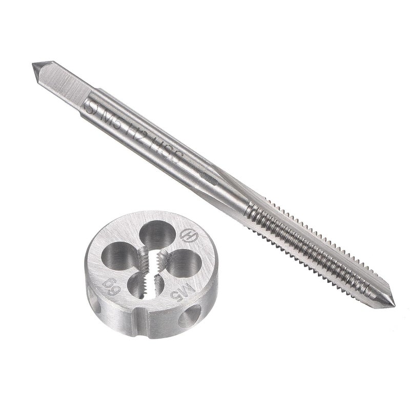 TOP-VIGOR M5 x 0.8mm Metric Tap and Die Set, Right Hand Machine Thread Tap with Round Threading Die for Making or Repairing Threads on Iron, Copper, Steel and Other Metal Materials - Image 1